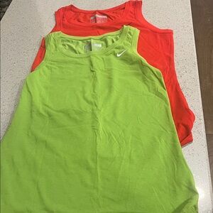 Nike Red and Green Tank Tops